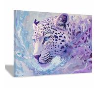 TODOAA cuadros para baño decorativo Imágenes modernas de leopardos cuadros para dormitorio impresiones decoración de pared para oficina, comedor, sala de estar（morado-30x40cm Enmarcado