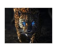 TODOAA cuadros para baño decorativo Leopardo del bosque natural cuadros para dormitorio impresiones decoración de pared para oficina, comedor, sala de estar（Brown-20x30cm Sin marco