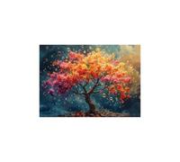 TODOAA Modernos Abstracto Decoracion Cuadros Mural colorido y hermoso de árbol Árbol de la Vida Lienzos Cuadros,Salón Pasillos Dormitorio Comedor Oficina Decorativos（Naranja 4-80x120cm Sin marco