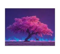 TODOAA Naturaleza Cuadro Árbol Abstracto Modernos Hermoso paisaje de árboles Decoracion Salon Lienzo, Dormitorios Para Comedor Oficina Pasillo Cocina Y Baño(Rosa 69-80x120cm Sin marco