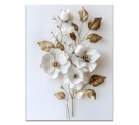 TODOAA Plantas Flores cuadros bohemios modernos Flores blancas y hermosas Pared Pintura De Lienzo -DecoracióN Para Pasillos,Cafeter, Dormitorios（Blanco-30x40cm Sin marco