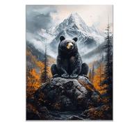 TODOAA Safari áFrica Murales Animales arborícolas de montaña ImáGenes Para DecoracióN Para NiñOs Y NiñAs Para HabitacióN De Los NiñOs,Animales De La Selva（Negro-60x90cm Sin marco