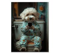 TODOAA Safari áFrica Murales Animales de baño divertidos ImáGenes Para DecoracióN Para NiñOs Y NiñAs Para HabitacióN De Los NiñOs,Animales De La Selva（Azul-50x70cm Sin marco