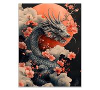 TODOAA Safari áFrica Murales Animales de Color Grafiti ImáGenes Para DecoracióN Para NiñOs Y NiñAs Para HabitacióN De Los NiñOs,Animales De La Selva（Rojo-50x70cm Sin marco