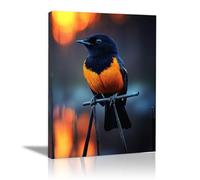 TODOAA Safari áFrica Murales Animales hermosos Flores ImáGenes Para DecoracióN Para NiñOs Y NiñAs Para HabitacióN De Los NiñOs,Animales De La Selva（Naranja-50x70cm Enmarcado