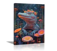 TODOAA Safari áFrica Murales Animales y plantas adorables ImáGenes Para DecoracióN Para NiñOs Y NiñAs Para HabitacióN De Los NiñOs,Animales De La Selva（Azul-40x60cm Enmarcado