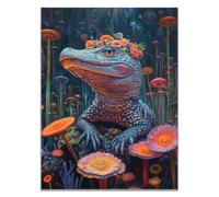 TODOAA Safari áFrica Murales Animales y plantas adorables ImáGenes Para DecoracióN Para NiñOs Y NiñAs Para HabitacióN De Los NiñOs,Animales De La Selva（Azul-30x40cm Sin marco