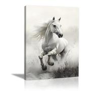 TODOAA Safari áFrica Murales Caballo Blanco en el Agua ImáGenes Para DecoracióN Para NiñOs Y NiñAs Para HabitacióN De Los NiñOs,Animales De La Selva（Brown-60x90cm Enmarcado