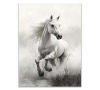 TODOAA Safari áFrica Murales Caballo Blanco en el Agua ImáGenes Para DecoracióN Para NiñOs Y NiñAs Para HabitacióN De Los NiñOs,Animales De La Selva（Brown-20x30cm Sin marco