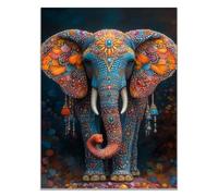 TODOAA Safari áFrica Murales Elefante Abstracto Colorido ImáGenes Para DecoracióN Para NiñOs Y NiñAs Para HabitacióN De Los NiñOs,Animales De La Selva（Azul-60x90cm Sin marco