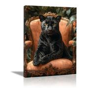 TODOAA Safari áFrica Murales Leopardo del Sofá Negro ImáGenes Para DecoracióN Para NiñOs Y NiñAs Para HabitacióN De Los NiñOs,Animales De La Selva（Black 14-80x120cm Enmarcado