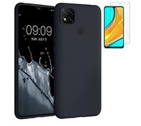 TODOBARATO 24HORAS Funda Compatible con Xiaomi Redmi 10A - 9C Negra TPU Lisa Silicona Gel + Protector Cristal Templado 9H