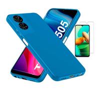 TODOBARATO 24HORAS Funda para TCL 505 4G (6.75) Azul TPU Lisa Silicona Gel Tipo Original+ Protector de Pantalla Cristal Templado 9H