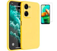TODOBARATO 24HORAS Funda para Vivo Y03 4G 6,56 Amarillo TPU Lisa Silicona Gel Premium + Protector de Pantalla Cristal Templado 9H