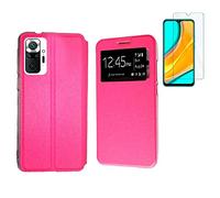 TODOBARATO 24HORAS Funda para Xiaomi Redmi Note 10 Pro - 10 Pro MAX Rosa Libro Ventana + Protector Cristal Templado 9H Cristal Templado 9H
