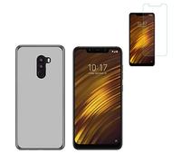 Todobarato24h Funda Blanca Compatible con Xiaomi Pocophone F1 (6.18) TPU Lisa Silicona + Protector Cristal Templado