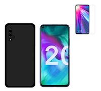 Todobarato24h Funda Compatible con Huawei Honor 20/ Nova 5T (6.26) Pulgadas Negra TPU Lisa Silicona + Protector Cristal Templado