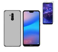 Todobarato24h Funda Compatible con Huawei Mate 20 Lite (6.3) Blanca TPU Lisa Silicona + Protector Cristal Templado