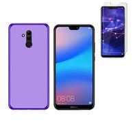 Todobarato24h Funda Compatible con Huawei Mate 20 Lite (6.3) Morada TPU Lisa Silicona + Protector Cristal Templado