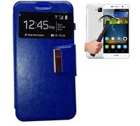 Todobarato24h Funda Libro Ventana Azul Compatible con Huawei Ascend Y6 II 2016 + Protector de Cristal Templado