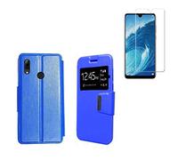 Todobarato24h Funda Libro Ventana Azul Compatible con Huawei P Smart 2019 / P Smart Plus 2019 / Honor 10 Lite (6.21) + Protector de Cristal Templado