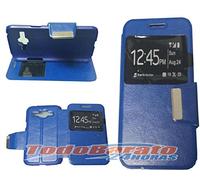Todobarato24h Funda Libro Ventana Compatible con Samsung Galaxy J1 J100 Azul