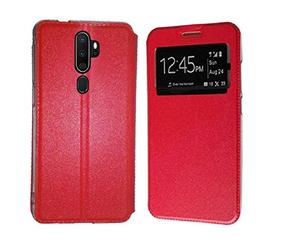 Todobarato24h Funda para OPPO A5 2020 - A9 2020 (6.5) Roja Libro Ventana