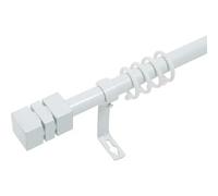 TODOBIEN STORE - Barra Extensible para Cortina con terminales en Estilo de Moderno - Barra Cortina Básica Rectángula incluiye Soportes y Anillos de Plásticos