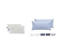Todocama Almohada viscoelástica Aloe Vera (Pack de 2 Unidades - 70 cm) & - Juego de 2 Fundas de Almohada, Microfibra Extra Suave, hipoalergénicas. Juego de 2-70x40 cm Azul Claro