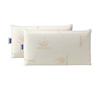 Todocama - Almohada viscoelástica, Antiácaros y Antibacterias. Núcleo Compacto. Doble Funda con Cremallera. Tejido Aloe Vera. Termorregulable adaptabilidad al Cuello. (Pack de 2 Unidades de 70 cm)