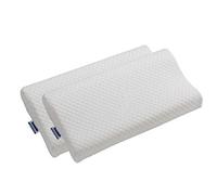 Todocama - Almohada viscoelástica Cervical con diseño ergonómico terapéutico. Doble Funda extraíble y Lavable. Fabricada íntegramente en España. Almohada Premium. (Pack de 2 Almohadas de 67x35x13cm)
