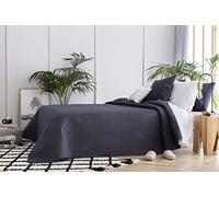 Todocama - Colcha boutí Fina con diseño de Rombos, para Primavera, Verano, otoño e Invierno. 100% Microfibra Extra Suave. Colcha Cubre Cama Multiusos. Cama 140/150/160-250x260cm Gris Oscuro