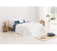 Todocama - Colcha boutí Fina con diseño Estrella, para Primavera, Verano, otoño e Invierno. 100% Microfibra Extra Suave. Cubre Cama Multiusos. Cama 80/90-180x260cm Blanco