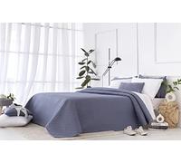Todocama - Colcha boutí Fina con diseño piqué, para Primavera, Verano, otoño e Invierno. 100% Microfibra Extra Suave. Colcha Cubre Cama Multiusos. Cama 120/135-230x260cm Azul grisáceo