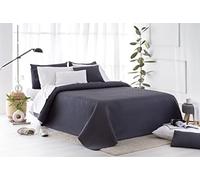 Todocama - Colcha boutí Fina con diseño piqué, para Primavera, Verano, otoño e Invierno. 100% Microfibra Extra Suave. Colcha Cubre Cama Multiusos. Cama 120/135-230x260cm Gris Oscuro