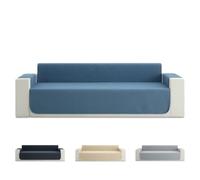 Todocama Funda Cubre Sofá 4 Plazas, Protector Acolchado Piqué, Antiácaros, Fácil de Limpiar, (Azul Grisáceo)