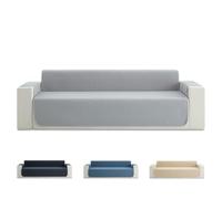 Todocama Funda Cubre Sofá 4 Plazas, Protector Acolchado Piqué, Antiácaros, Fácil de Limpiar, (Gris Claro)