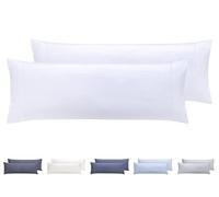 Todocama - Juego de 2 Fundas de Almohada, Microfibra Extra Suave, hipoalergénicas. Juego de 2-105x40 cm Blanco