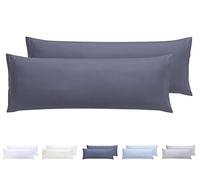 Todocama - Juego de 2 Fundas de Almohada, Microfibra Extra Suave, hipoalergénicas. Juego de 2-105x40 cm Gris Oscuro