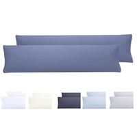 Todocama - Juego de 2 Fundas de Almohada, Microfibra Extra Suave, hipoalergénicas. Juego de 2-120X40 cm Azul grisáceo
