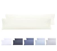 Todocama - Juego de 2 Fundas de Almohada, Microfibra Extra Suave, hipoalergénicas. Juego de 2-150x40 cm Beige