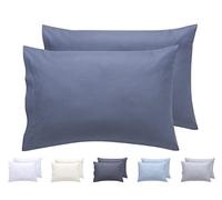 Todocama - Juego de 2 Fundas de Almohada, Microfibra Extra Suave, hipoalergénicas. Juego de 2-50x70 cm Azul grisáceo