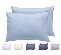 Todocama - Juego de 2 Fundas de Almohada, Microfibra Extra Suave, hipoalergénicas. Juego de 2-50x70 cm Azul Claro
