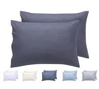 Todocama - Juego de 2 Fundas de Almohada, Microfibra Extra Suave, hipoalergénicas. Juego de 2-50x70 cm Gris Oscuro