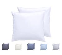 Todocama - Juego de 2 Fundas de Almohada, Microfibra Extra Suave, hipoalergénicas. Juego de 2-60x60 cm Blanco