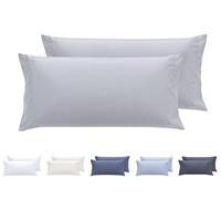 Todocama - Juego de 2 Fundas de Almohada, Microfibra Extra Suave, hipoalergénicas. Juego de 2-75x40 cm Gris Claro