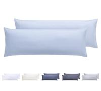 Todocama - Juego de 2 Fundas de Almohada, Microfibra Extra Suave, hipoalergénicas. Juego de 2-90x40 cm Azul Claro