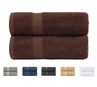 Todocama - Juego de 2 Toallas, 100% algodón de 550 gsm Extra Suaves, 5501, Altamente absorbentes y de Secado rápido. (Chocolate, 70x140 cm)
