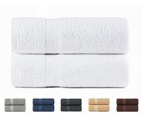 Todocama - Juego de 2 Toallas, 100% algodón de 550 gsm Extra Suaves, 5501, Altamente absorbentes y de Secado rápido. (Blanco, 100x150 cm)