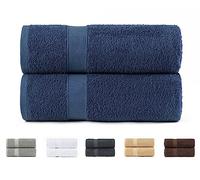 Todocama - Juego de 2 Toallas, 100% algodón de 550 gsm Extra Suaves, 5501, Altamente absorbentes y de Secado rápido. (Azul Marino, 100x150 cm)